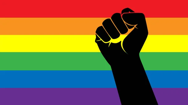 Illustration Lgbt Flag Med Black Lives Stof Symbol Regnbue Flag - Stock-foto