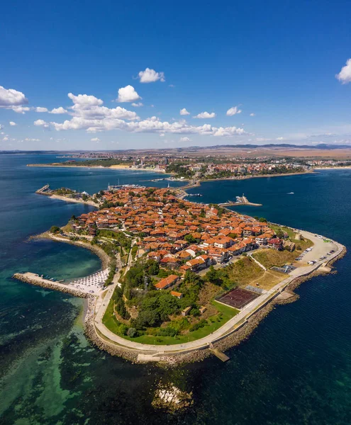 Letecký Pohled Nessebar City Mořské Město Bulharské Pobřeží Černého Moře — Stock fotografie