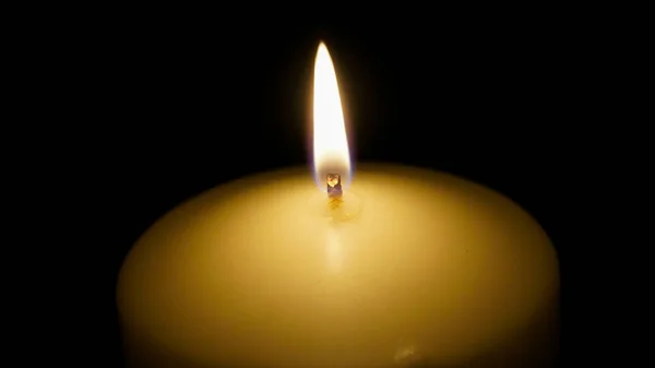Closeup Candle Flame Dark Room — Stock Photo, Image