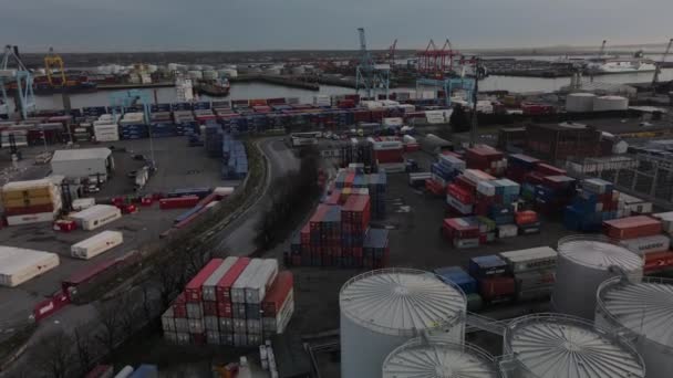 Vista Aérea Ciudad Del Puerto Del Mar Báltico — Vídeo de stock