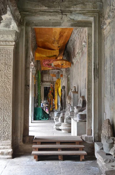 Ankor Wat Cambodia Juin 2014 Plan Vertical Regard Travers Les — Photo