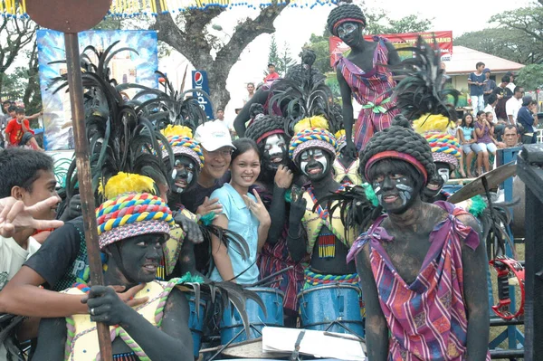 Bacolod Philippines December 2009 Egy Közeli Kép Hagyományos Táncosok Színes — Stock Fotó