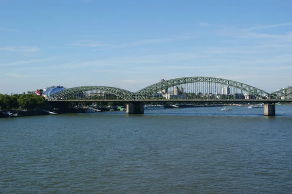 Koln Tyskland Aug 2011 Den Natursköna Hohenzollern Bron Köln Tyskland — Stockfoto