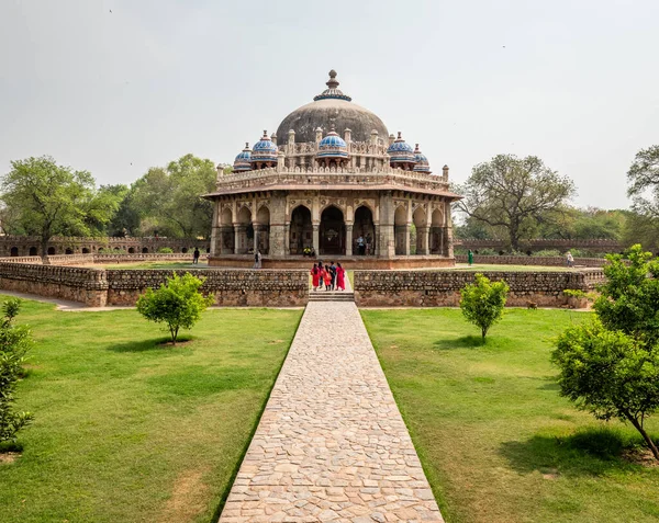 Una Hermosa Vista Tumba Isa Khan Nueva India Día Soleado — Foto de Stock