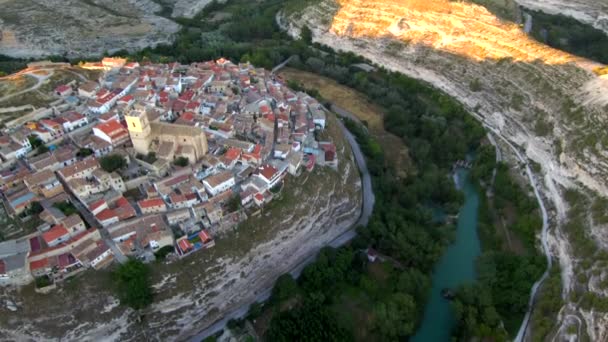 Повітряні Кадри Старого Міста Горах — стокове відео