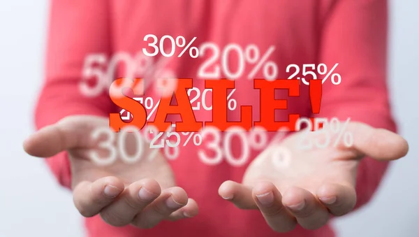 Digital Concept Discount Commission Percent Signs Numbers Sale Floating — Stock Photo, Image