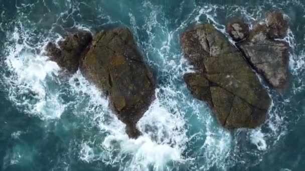 Naturaleza Vista Panorámica Orilla Del Mar Rocoso — Vídeos de Stock