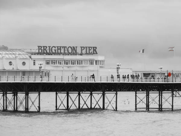 Brighton United Kingdom Mar 2016 View Brighton Pier Black White — Stock Photo, Image