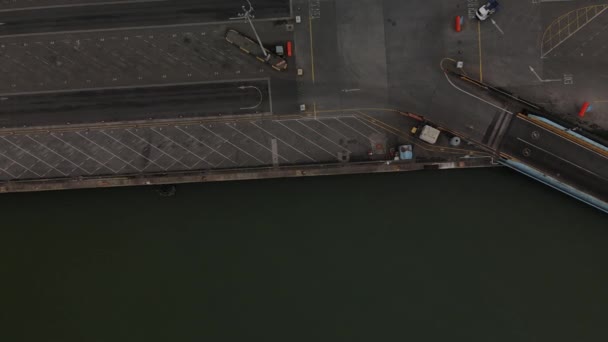 Εμπόριο Λιμάνι Αεροφωτογραφία Από Drone Διεθνείς Μεταφορές Business Logistics Έννοια — Αρχείο Βίντεο