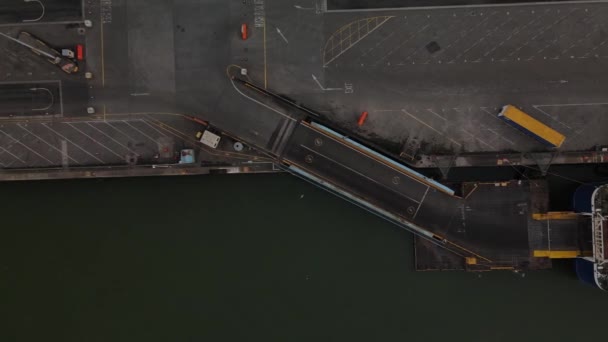 Handelshaven Scheepvaart Vracht Naar Haven Luchtfoto Van Drone Internationaal Vervoer — Stockvideo