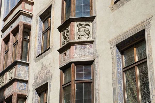 Decorated Windows Residential Building Innsbruck Austria — Stock Photo, Image