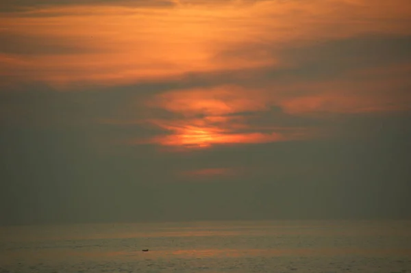 Breathtaking View Sunset Sea Cloudy Day Noordwijk Netherlands — Stock Photo, Image