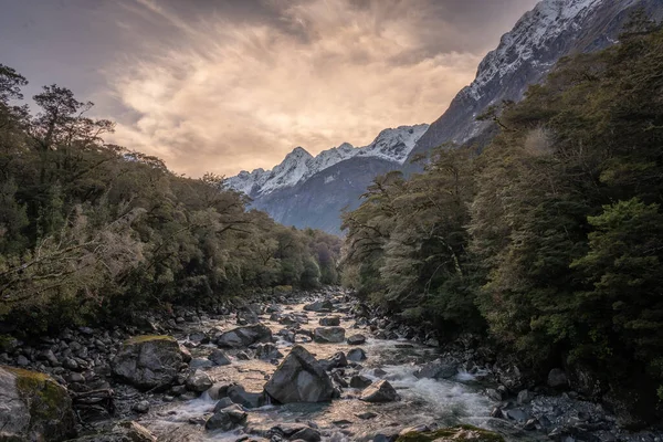 Den Natursköna Tutoko Valley Milford Sound Nya Zeeland — Stockfoto