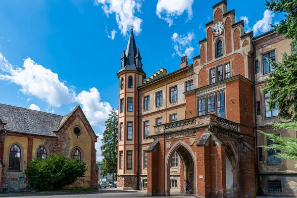 Bzenec República Checa Ago 2021 Uma Vista Oblíqua Castelo Bzenec — Fotografia de Stock