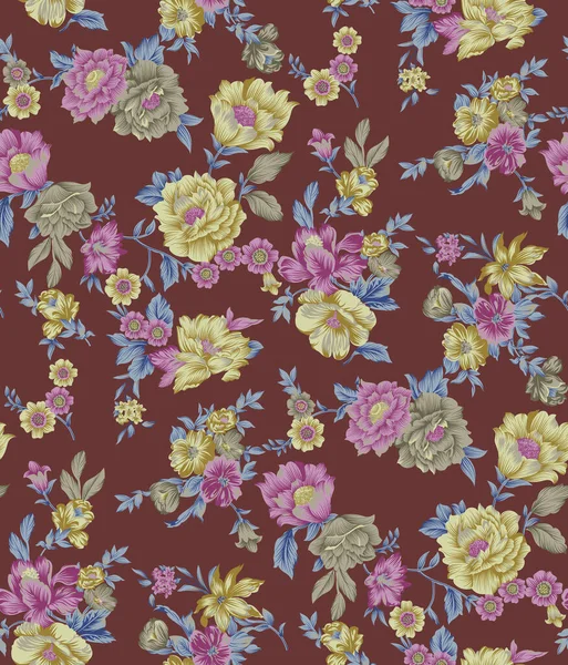 Vertical Seamless Floral Pattern Wallpapers — Stock Photo, Image