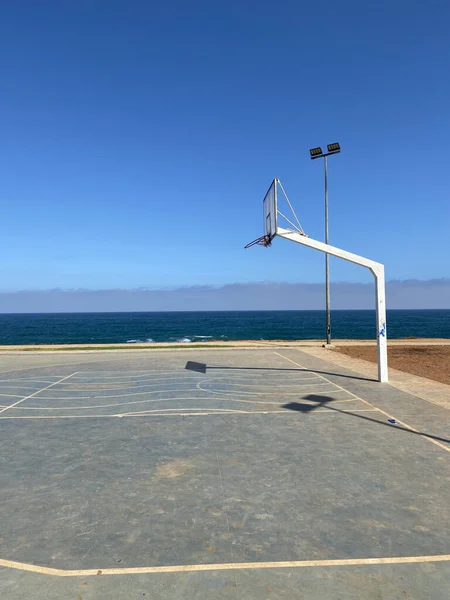 Basketplan Harhoura Marocko Och Nordatlanten Bakgrunden — Stockfoto