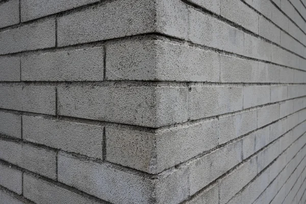 Zbliżenie Ujęcie Rogu Ceglanego Ściana Budowa — Zdjęcie stockowe