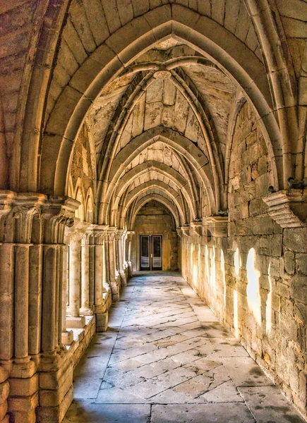 Vertikal Bild Korridoren Santa Maria Real Klostret Aguilar Campo Spanien — Stockfoto