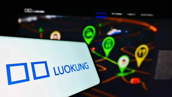 Стуттгарт Германия Июня 2021 Сотовый Телефон Логотипом Китайской Компании Luokung — стоковое фото