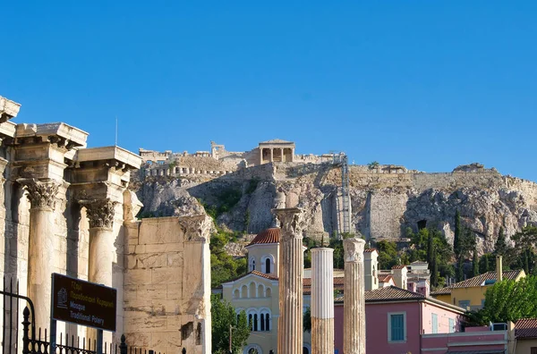 Akropol Partenon Widziane Centrum Aten Grecja — Zdjęcie stockowe