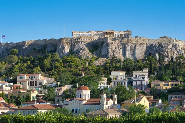 Acrópolis Partenón Visto Desde Centro Atenas Grecia —  Fotos de Stock