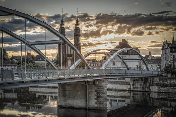 Piast Bridge Oder Opole Poland — Stock Photo, Image