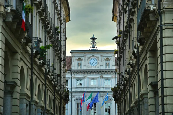 Antigo Centro Estilo Barroco Edifícios Turim Itália — Fotografia de Stock