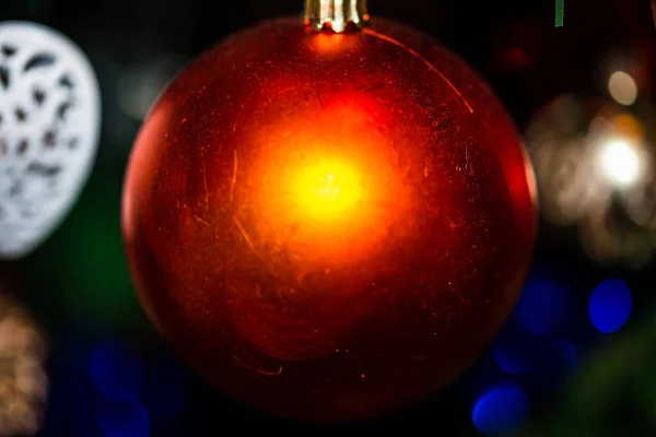 Closeup Shot Shiny Red Christmas Ornament — Stock Photo, Image