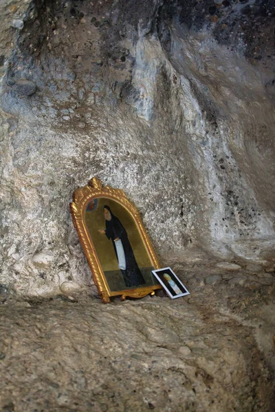 Meteora Grecia Sfânta Mănăstire Ioannis Anapafsas Interiorul Mănăstirii Creștine Ortodoxe — Fotografie, imagine de stoc