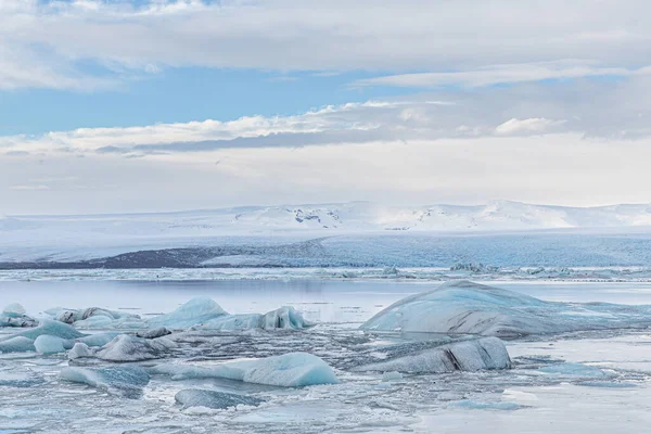 Uma Bela Vista Lagoa Glacial Jokulsarlon Islândia — Fotografia de Stock