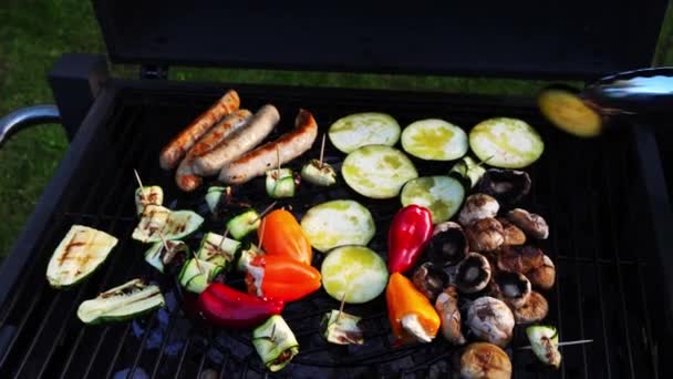 Verduras Parrilla Parrilla — Vídeo de stock