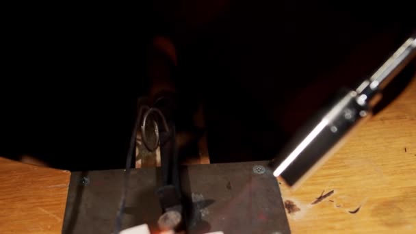 Жінка Коваль Працює Металом — стокове відео
