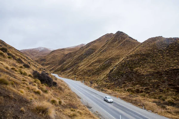 Estrada Crown Range Queenstown Para Wanaka Nova Zelândia — Fotografia de Stock