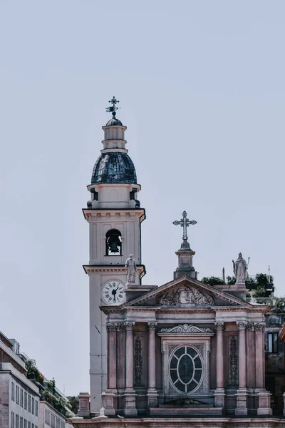 Egy Függőleges Felvétel Piazza San Carlo Ról Torinóban Olaszországban Fényes — Stock Fotó