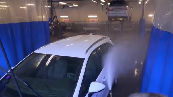 Filmagens Lavagem Carro Serviço Limpeza — Vídeo de Stock