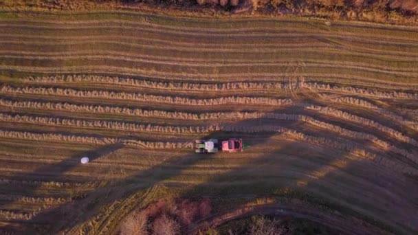Luftaufnahme Des Traktors Feld — Stockvideo