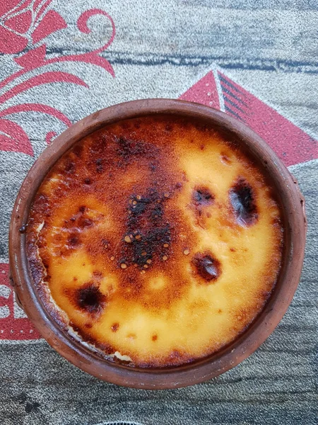 Ovanifrån Creme Brulee Keramisk — Stockfoto