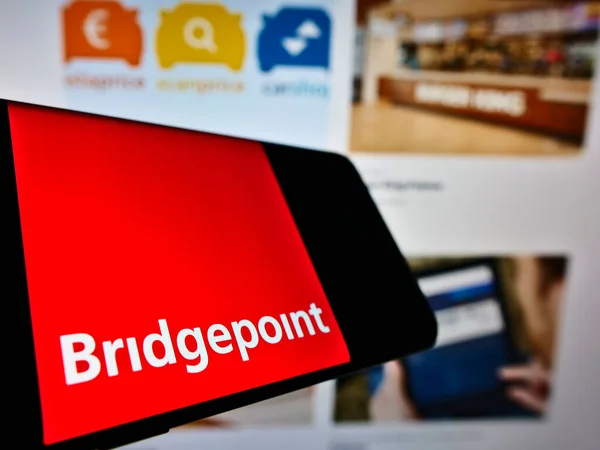 Stuttgart Germany Jun 2021 Cellphone Logo Private Equity Firm Bridgepoint — Stock Photo, Image