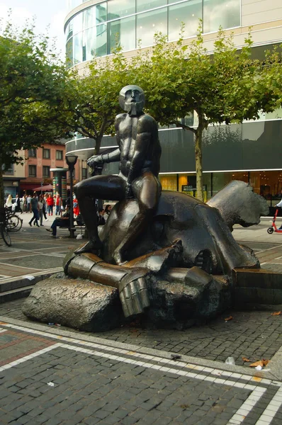 Frankfurt 2021 Die Skulptur David Und Goliath Auf Der Zeil — Stockfoto