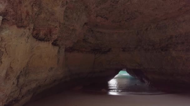 Bela Vista Caverna Mar — Vídeo de Stock