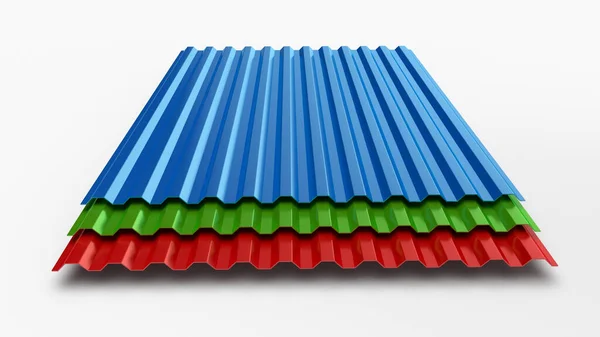 Uma Renderização Tipo Perfil Chapa Metálica Material Moderno Para Telhado — Fotografia de Stock