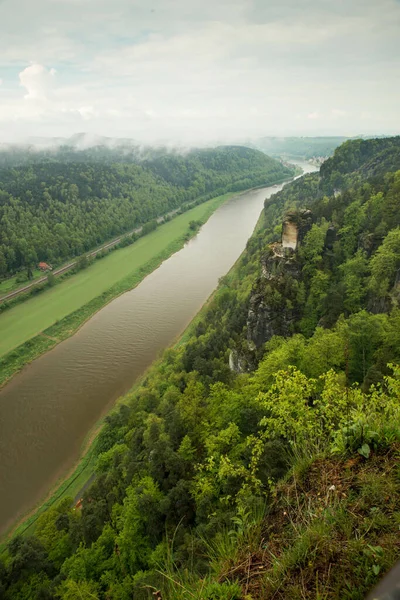 Thbastei Elbe Sandstone Mountains Saxon Switzerland Germany Elbsandsteingebirge Dresden — Stock Photo, Image