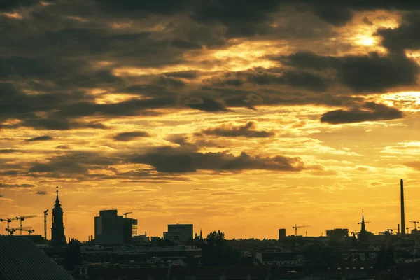 Vacker Utsikt Över Berlin Skylines Vid Solnedgången Tyskland — Stockfoto