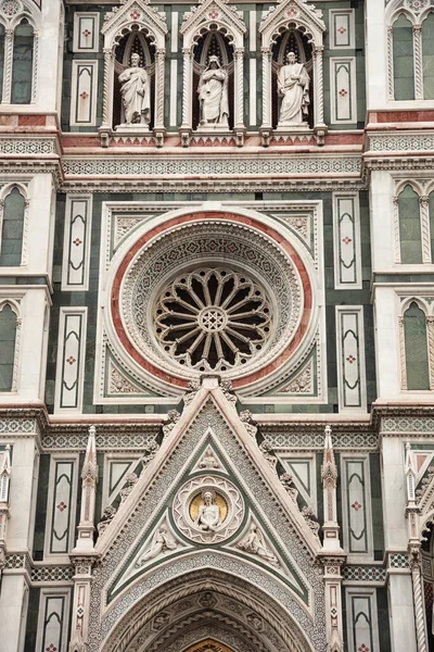 Fechamento Vertical Fachada Catedral Florença Itália — Fotografia de Stock