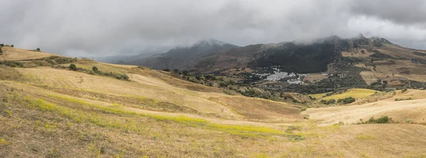 Una Vista Panorámica Paisaje Ondulado Cerca Ronda Día Nublado Andalucía — Foto de Stock