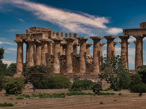 Een Prachtig Uitzicht Een Historische Selinunte Tempel Marinella Italië — Stockfoto