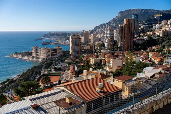 Uma Bela Paisagem Cidade Litorânea Monte Carlo Mônaco — Fotografia de Stock