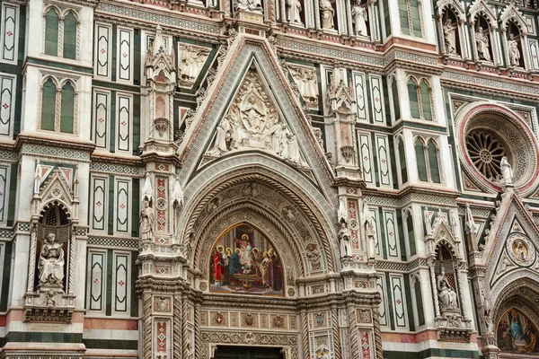 Gros Plan Façade Cathédrale Florence Italie — Photo