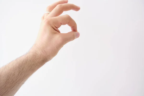 Ένα Κοντινό Πλάνο Ενός Χεριού Κάνει Μια Χειρονομία — Φωτογραφία Αρχείου