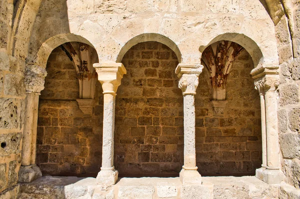 Potrójny Półokrągły Łuk Tympanum Jednego Głównych Klasztorze Santa Maria — Zdjęcie stockowe